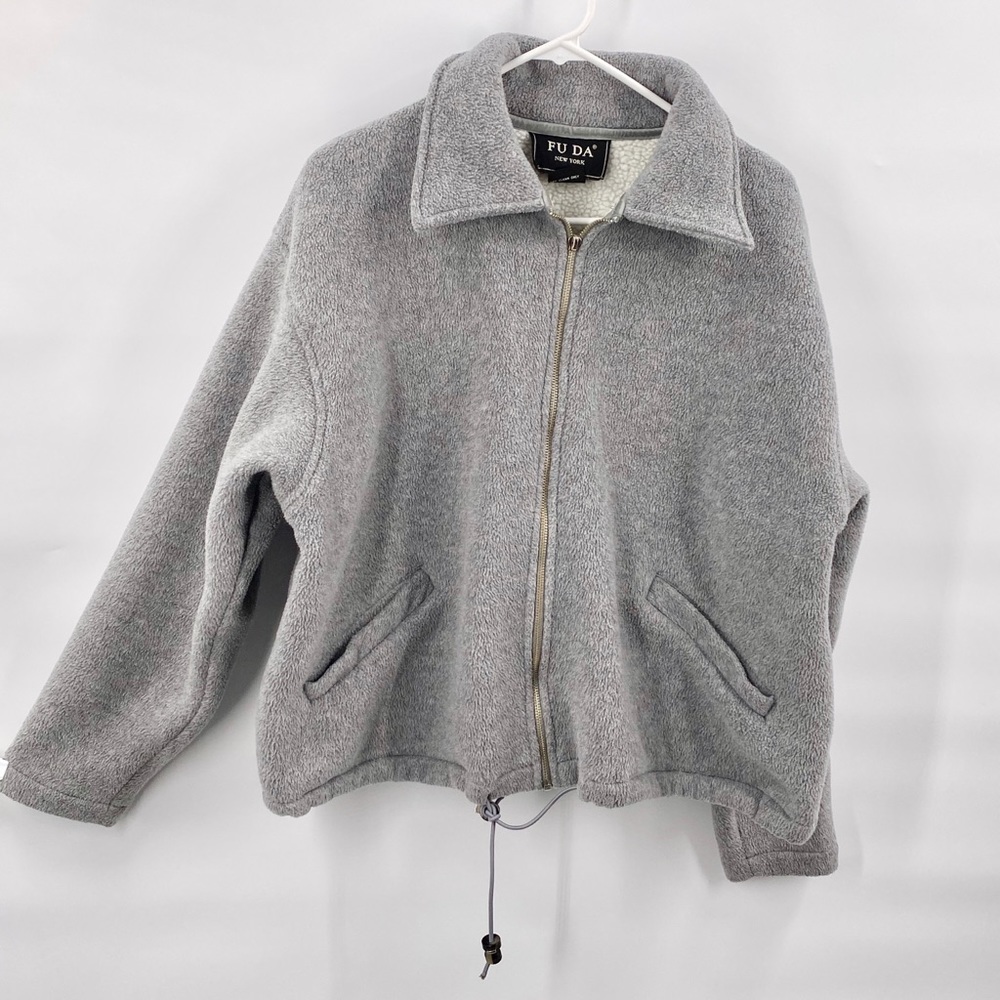 Fu Da New York Gray Fleece Zip Jacket XL